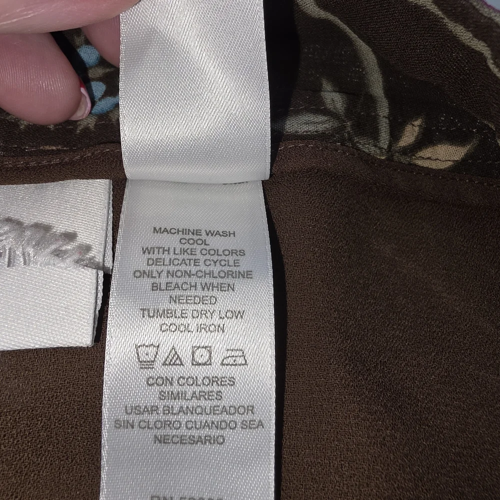 Liz Claiborne Floral A-Line Skirt Midi Size‎ 16 Back Zip Cottagecore Boho Retro - Picture 5 of 7